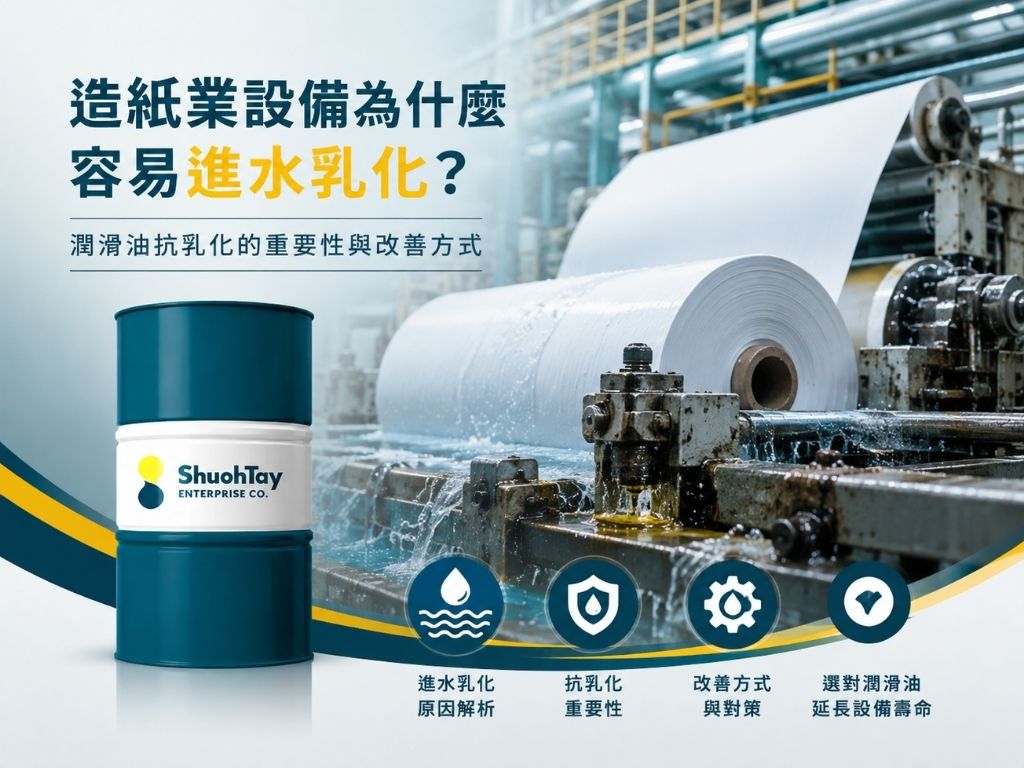 造紙業設備為什麼容易進水乳化？潤滑油抗乳化的重要性與改善方式